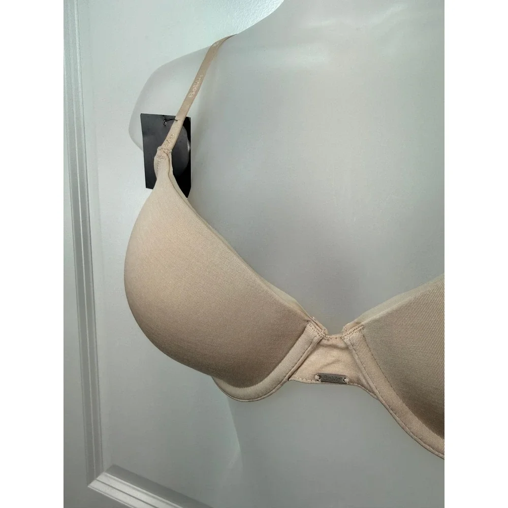 NWT BeMe New York Womens Nude T-Shirt Demi‎ Bra 34D Underwire Loungewear Neutral